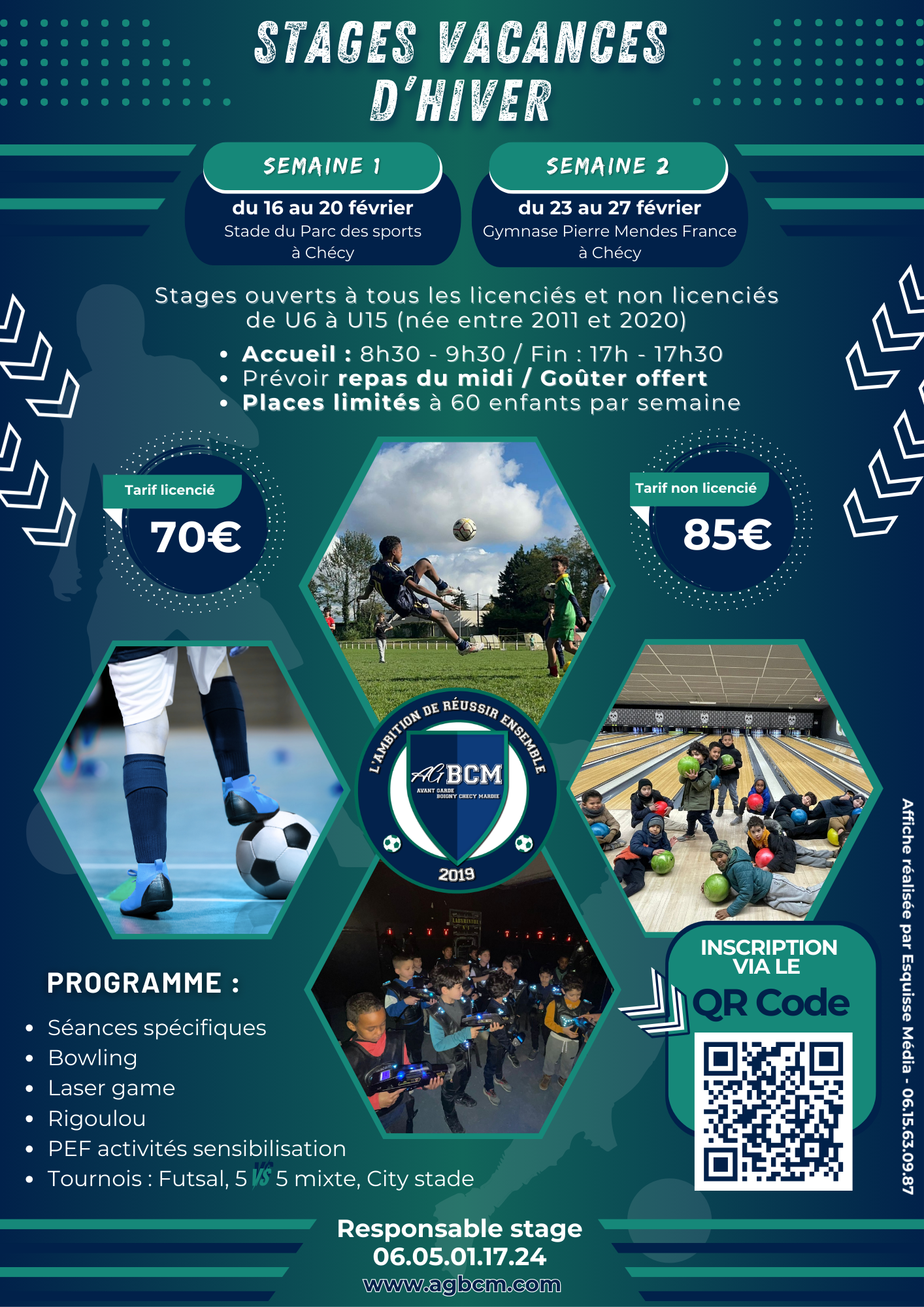 Planning des stages vacances de l'AGBCM