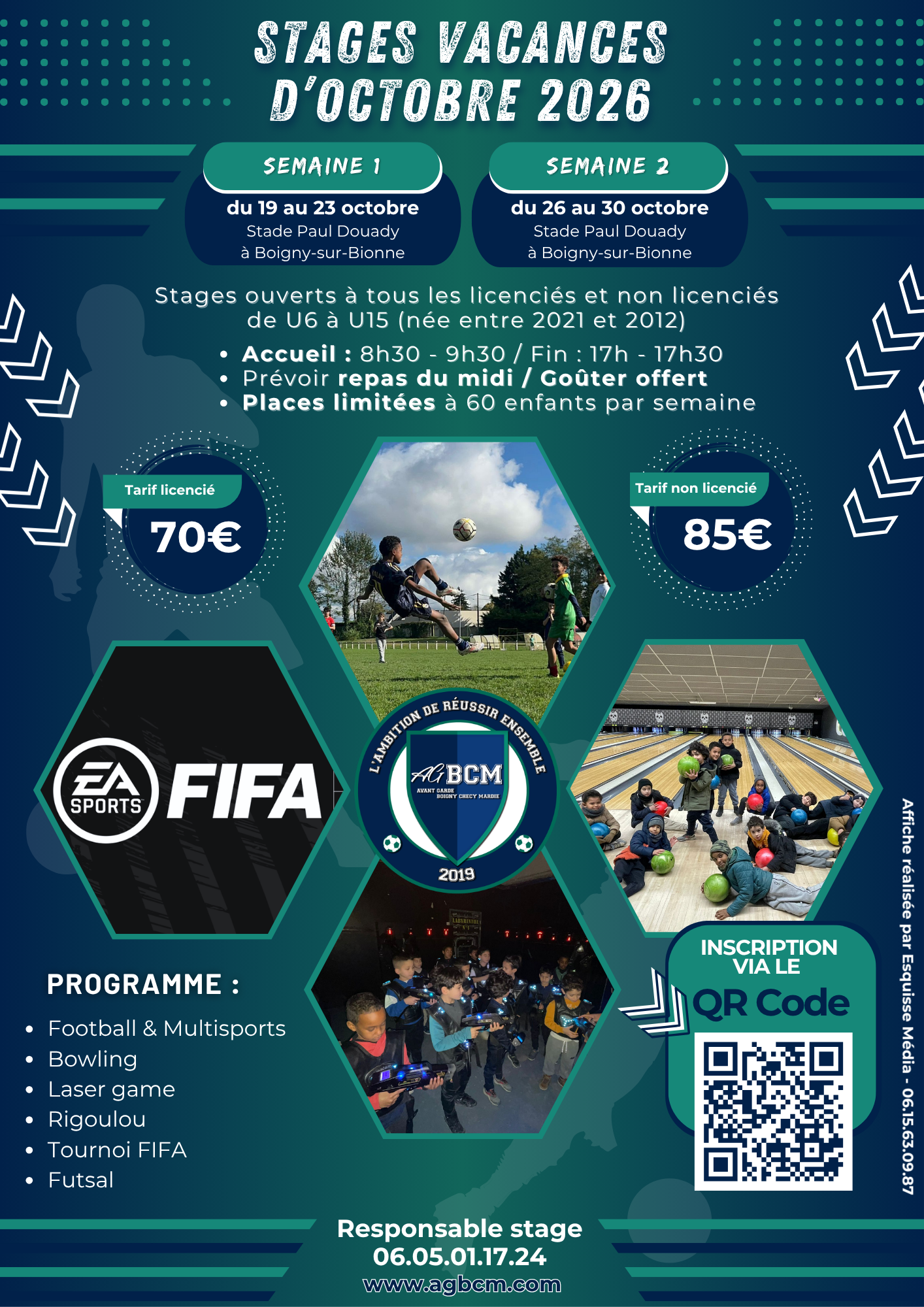 Planning des stages vacances de l'AGBCM